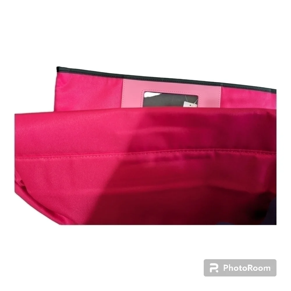 Clinique hot pink tote with accessories
